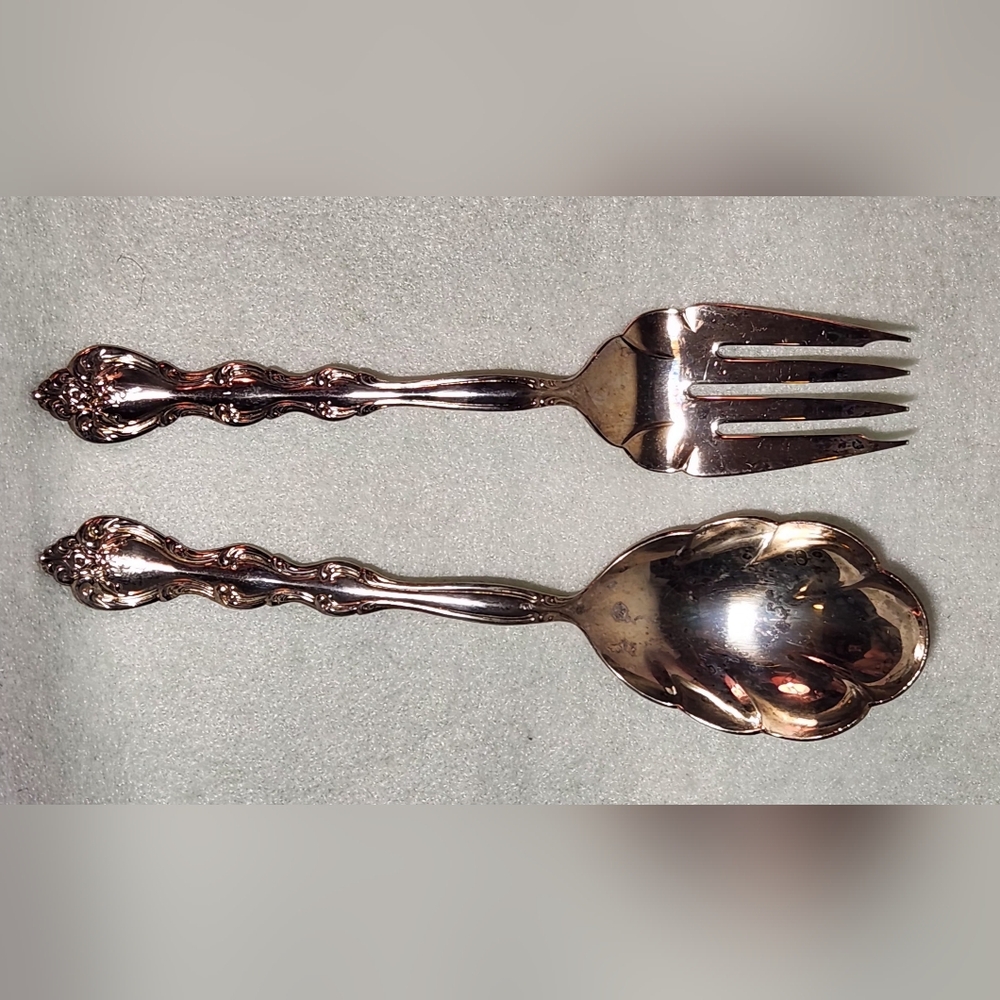 International Silverplate Vintage Serving Fork And Spoon Silverware Utensils